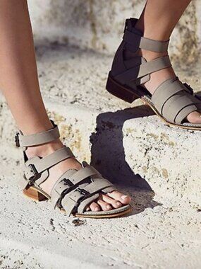 New Free People Ashbury Block Heel size 10 MSRP: $138 Leather gray